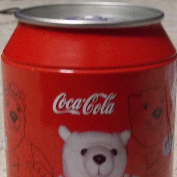 2004 Athens Olympics COCA COLA PLUSH POLAR BEAR in Coke Stash Can - Picture 5 of 12